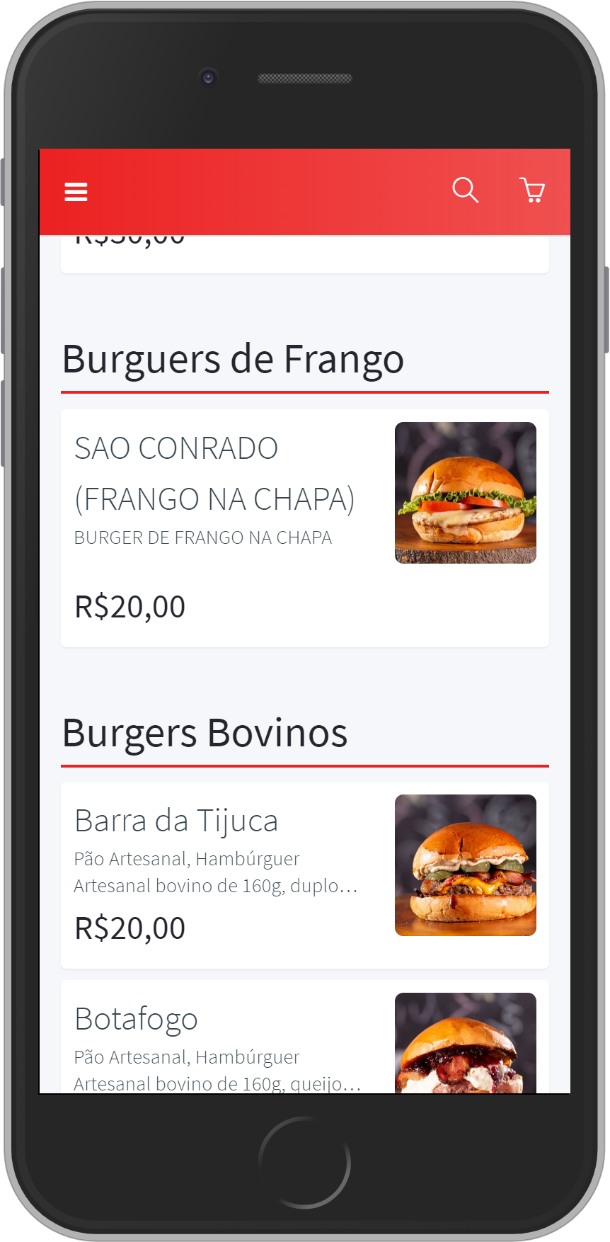 cardápio carioca burger
